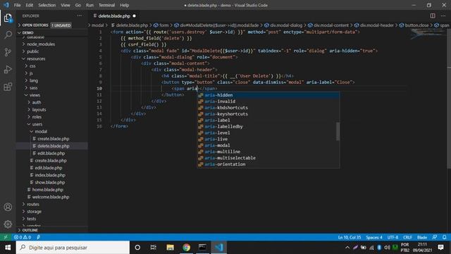 MODAL DELETE IN LARAVEL (CRUD) смотреть онлайн
