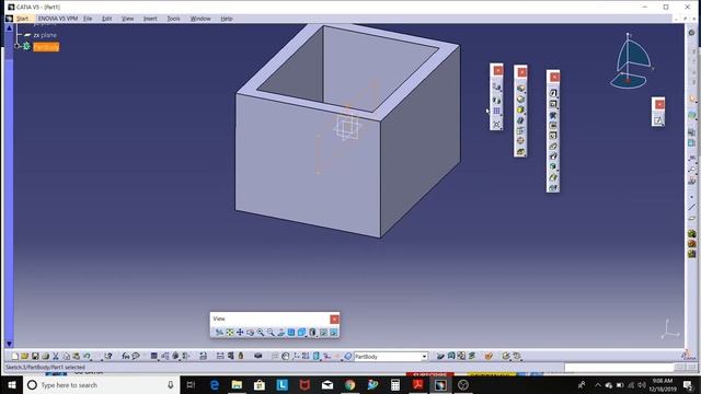 6.Visualization Toolbar CATIA V5 : Cut Part by Sketch Plane смотреть онлайн