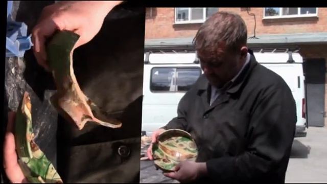 Поливная чаша с абстрактным рисунком из золотоордынского Солхата в золотоордынском Азаке смотреть онлайн