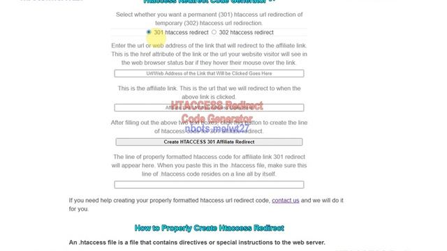 Htaccess Redirect Code Generator ↷ 301 permanent redirect or 302 смотреть онлайн