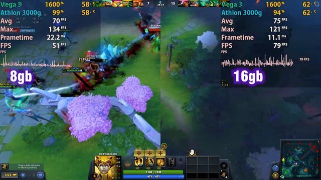 Athlon 3000g Dota 2 - 8gb vs 16gb - Benchmark Test смотреть онлайн