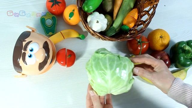 Учим названия Фруктов и Овощей  Настоящие Фрукты Vs Игрушечные овощи