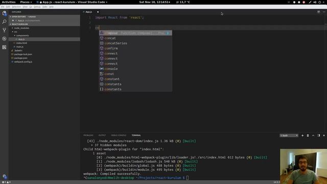 Sıfırdan React Kurulumu - Babel Webpack Eslint (ES2015, SASS) смотреть онлайн