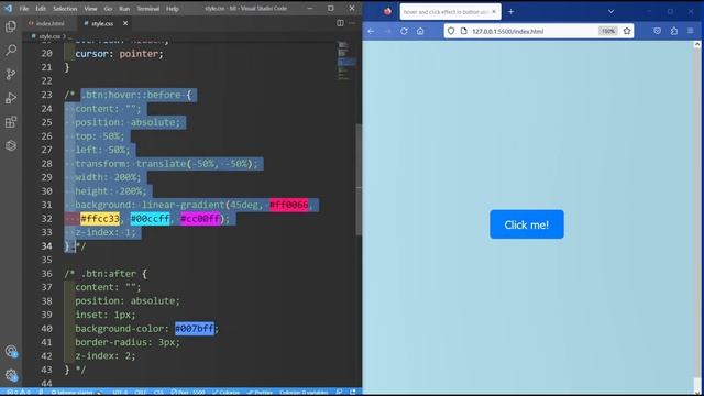 hover and click effect in button using html and css смотреть онлайн