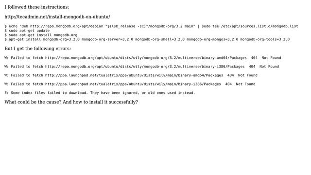 Ubuntu: How to install MongoDB 3.2 on Ubuntu 15.10? смотреть онлайн