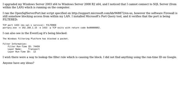 DevOps & SysAdmins: Cannot connect to SQL Server after upgrading from Server 2003 to Server 2008 смотреть онлайн