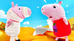 Свинка Пеппа ИГРУШКИ — Джордж превратился в мумию! Достаем сюрпризы из коробки на Хэллоуин!