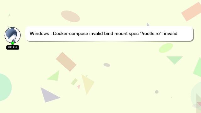 Windows : Docker-compose invalid bind mount spec "/rootfs:ro": invalid volume specification смотреть онлайн
