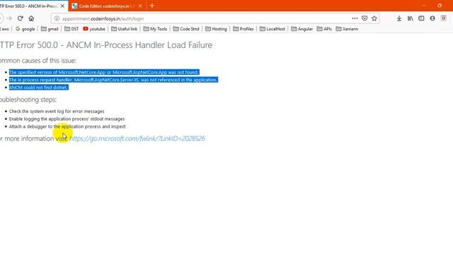 HTTP Error 500 0 ANCM In Process Handler Load Failure .net core 2.2 смотреть онлайн