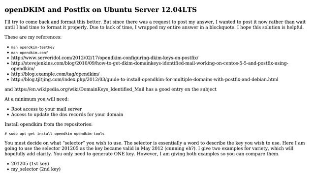 Ubuntu: Setup DKIM (DomainKeys) for Ubuntu, Postfix and Mailman смотреть онлайн