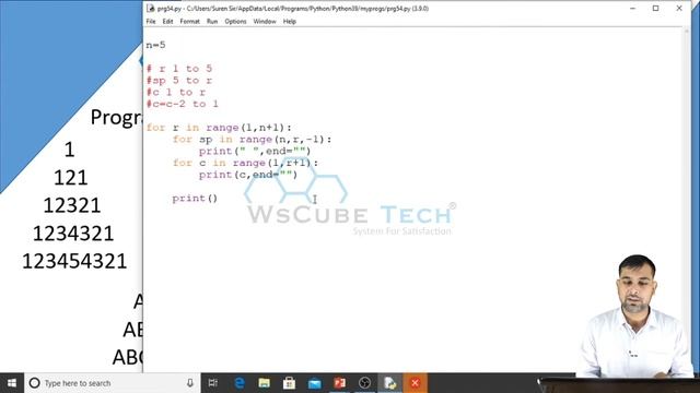 Triangle Pattern Printing in Python | Python Program to Print Pyramid | Patterns Printing in Python смотреть онлайн