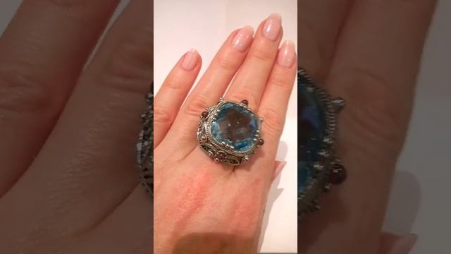 Кольцо"Royal Blue"топаз,ювелирный сплав скань.Цена 48 500 руб. смотреть онлайн