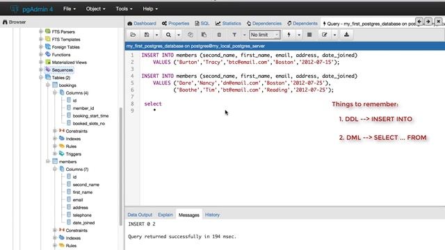Populating PostgreSQL tables using pgAdmin смотреть онлайн