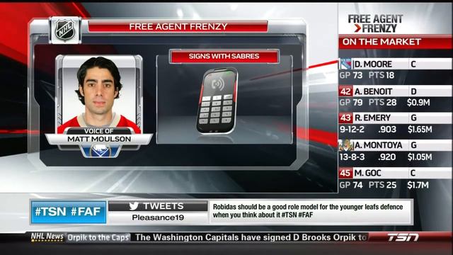 Buffalo Sabres sign Matt Moulson to a 5 year contract смотреть онлайн
