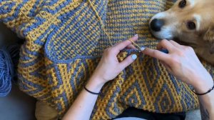 Самый нескучный в мире плед: мозаичное вязание