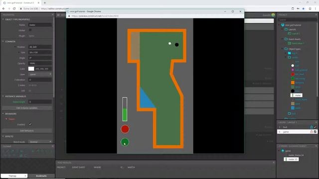 Construct 3 Tutorial #7 - Mini Golf - mobile game - no coding смотреть онлайн