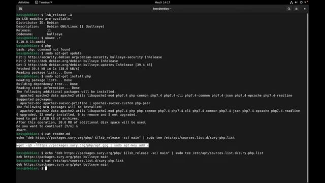 Установка PHP 8.1 на Debian 11 смотреть онлайн