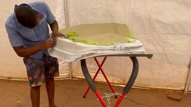 Mitsubishi Lancer evolution ( spraying a door panel from scratch) смотреть онлайн