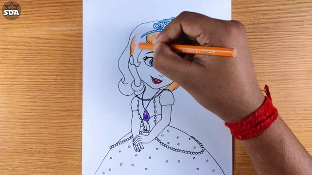 Sofia the first drawing step by step | Disney princess Sofia easy drawing with Dom's color pencil смотреть онлайн