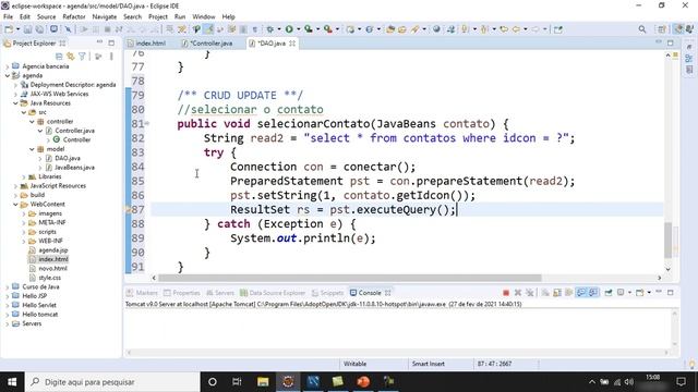 ☕️ Curso Java WEB (Java EE) - Editando um contato - CRUD Update JDBC - #13 - Parte 2/4 смотреть онлайн