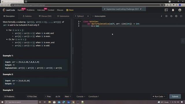 LeetCode 978. Longest Turbulent Subarray смотреть онлайн