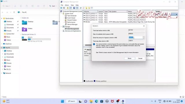 Partition In Windows 11 After Installation | How To Create Partition In Laptop Windows 11 смотреть онлайн