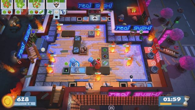 Overcooked 2 как пройти уровень 1-6 на звезды смотреть онлайн