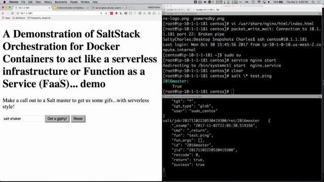 A Demonstration of SaltStack Orchestration for Docker Containers - SaltStack - SaltConf17 смотреть онлайн