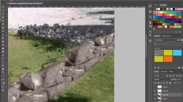 Photograph restoration - Photoshop CC | Sun bleached смотреть онлайн