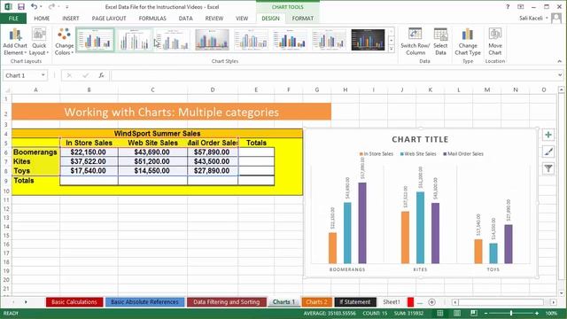 Creating and Customizing Charts in Excel 2013 (Office 365): Part 7 of 18 смотреть онлайн