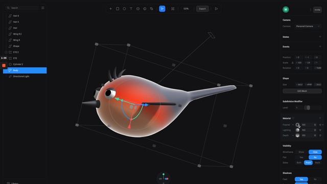 Flying 3D bird modeling and animation with Spline - Tutorial смотреть онлайн