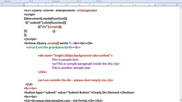 EMPTY METHOD IN JQUERY DEMO TAMIL смотреть онлайн