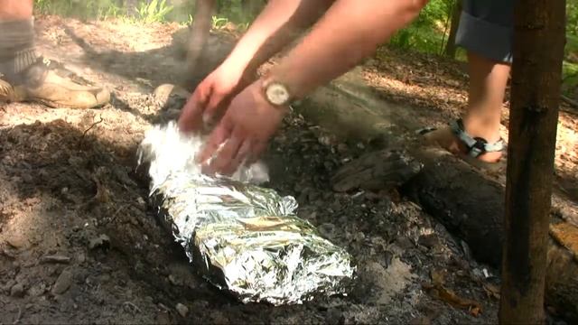 Запечёная под костром рыба с индийской травой смотреть онлайн