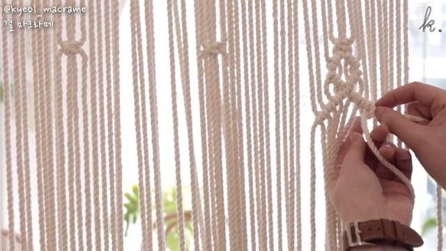 [kyeol Macrame] DIY Wallhanging Curtain Tutorial 결마크라메 커튼 만들기 월행잉