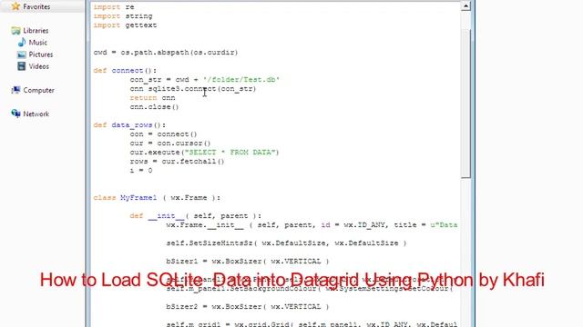 How to load SQLite Data into Datagrid Using Python смотреть онлайн