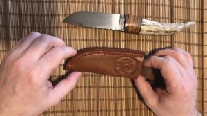 Охотничий нож с рукоятью из рога лося