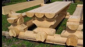 Простые скамейки для сада из дерева и бревен и резные скамьи своими руками