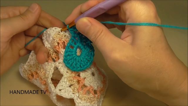 СОЕДИНЯЕМ ЦВЕТОЧНЫЕ МОТИВЫ КРЮЧКОМ #3 Joining Flower Crochet Motifs TUTORIAL