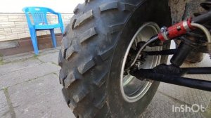 Поставил колеса от  квадроцикла ямаха 12r, на китайский квадрик велс 150 кубов. вместо 10 дюймовых.