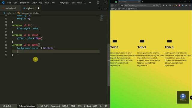 How to Create Pure CSS Tabs Using Radio Button | HTML CSS | VRP Tutorials смотреть онлайн