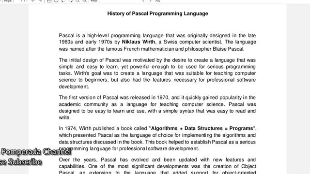 History of Pascal Programming Language смотреть онлайн