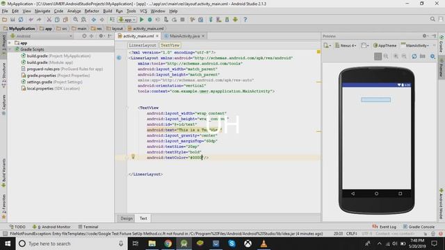 Create textview - Ui widgets android tutorial for beginner # 1 | TextView | Android Tutorial смотреть онлайн
