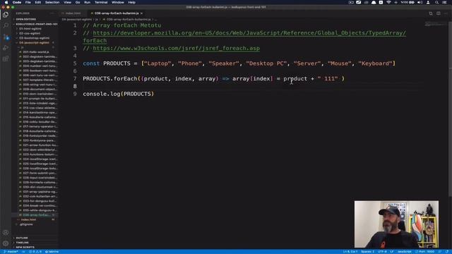 JavaScript | forEach ile Array içerisindeki Öğelerin Çağrılması #36 смотреть онлайн
