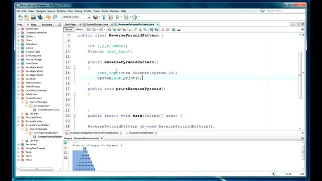 Reverse Pyramid Pattern in Java смотреть онлайн