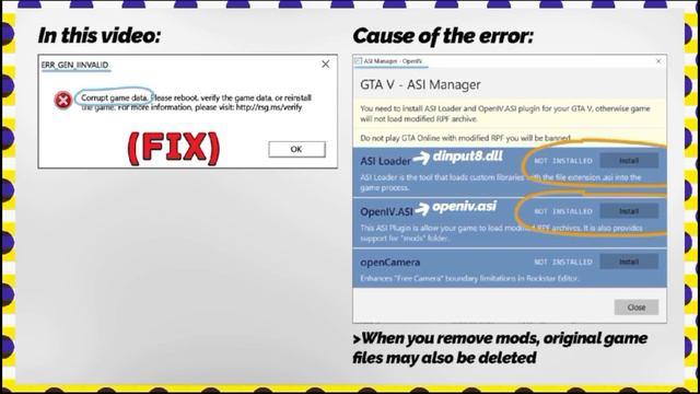 GTA 5 (error fixed) corrupt game data.please reboot verify the game data or reinstall the game erro смотреть онлайн