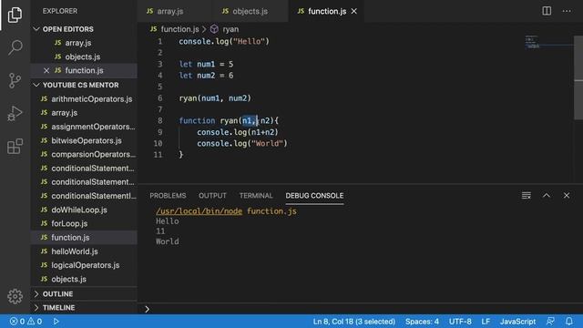 JavaScript Computer Science Using Function Parameters JavaScript Crash Course #21 смотреть онлайн