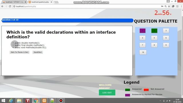 create online exam like BITSAT exam,online IIT JEE MAIN using JAVASCRIPT , PHP , MYSQLi , CSS смотреть онлайн
