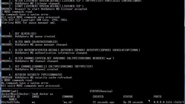 Send and Receive messages from queue manager running in MQ Container from Liberty Container смотреть онлайн