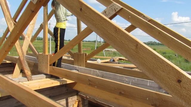 Установка стропильных ферм смотреть онлайн