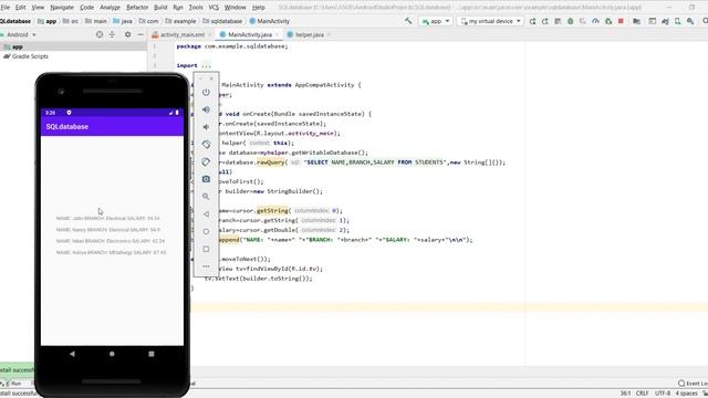 SQLite Database Tutorial PART-2 |DISPLAY DATA , UPDATE AND DELETE DATA| Tutorial-35 (Hindi) смотреть онлайн